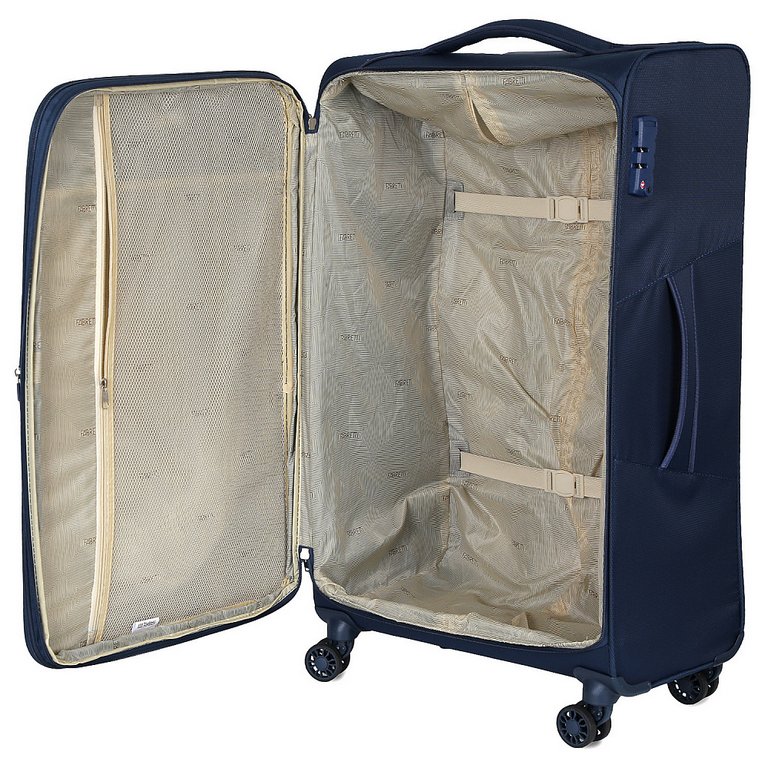 Чемодан 4-х колесный FABRETTI 100% полиэстер, 48X78X31см, синий