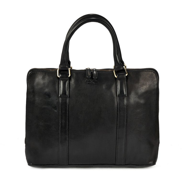 Сумка для документов Dr.Koffer 36*27*7см, нат. кожа, черная