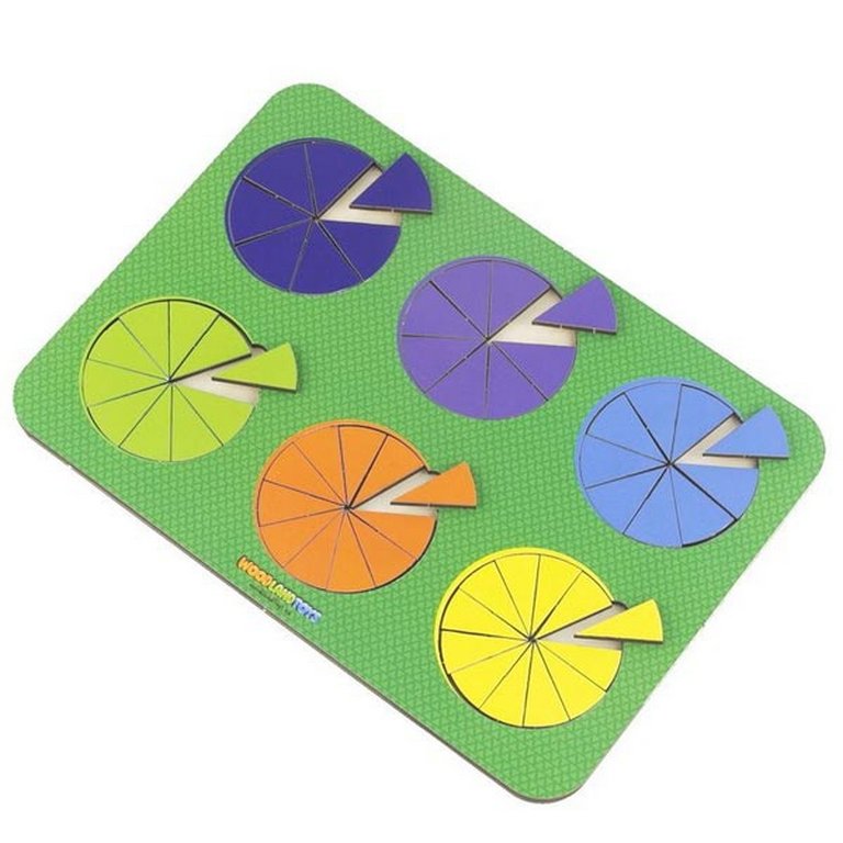 Игра обучающая  Дроби "6 кругов, ур.2" (дерево) WOODLENDTOYS