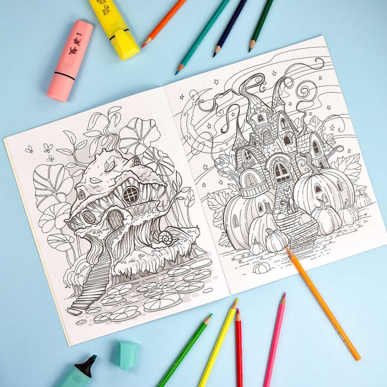 Раскраска А4 "Фэнтези. Волшебные домики" 8л Феникс+