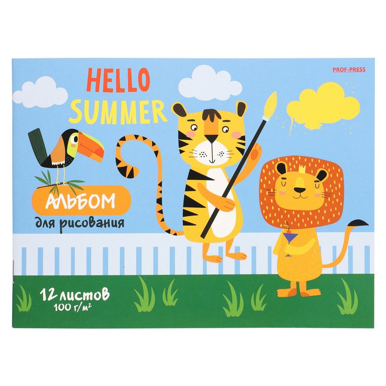 Альбом для рисования А5 12л. на скрепке "ЛЕТО ЗВЕРУШЕК"