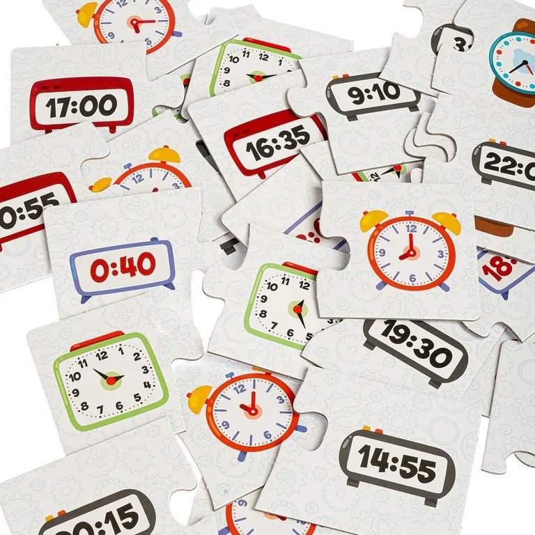 Игра обучающая  Время "Изучаем время" 3+ Bondibon, 2 части, 30 карточек