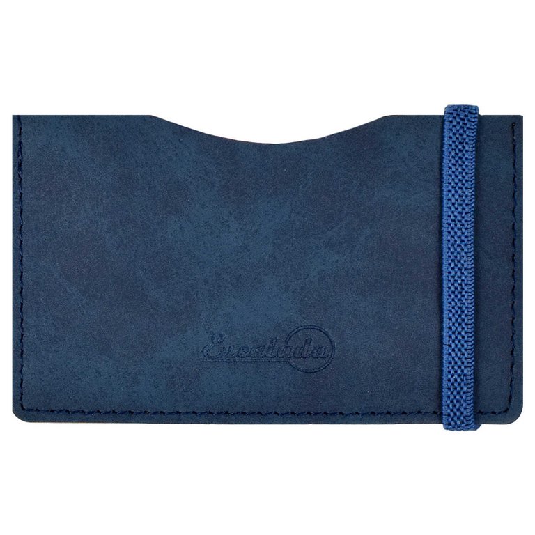 Карман для кредитных, дисконтных карт, пропусков, синий 2 отделения, кожзам