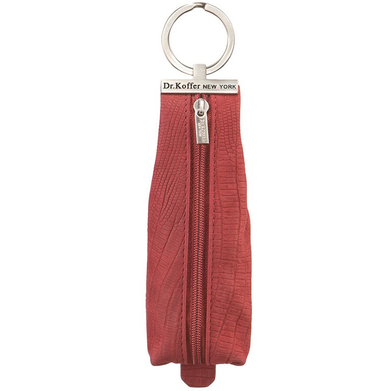Футляр для ключей Dr.Koffer 4,5*14см, на молнии, бордо