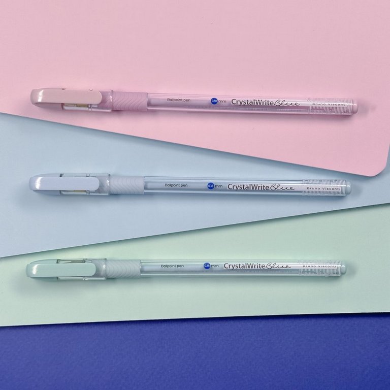 Ручка шариковая BV CrystalWrite "Zefir" резин.упор 0,38мм синяя (линия 0,36мм)