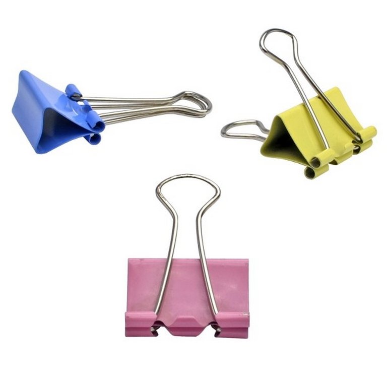 Зажим для бумаг 19 мм цветной