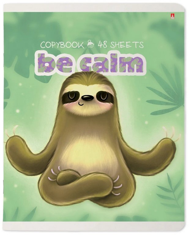 Тетрадь 48 лист кл. А5 на скрепке "КАРИБСКИЕ ЛЕНИВЦЫ" 5 видов