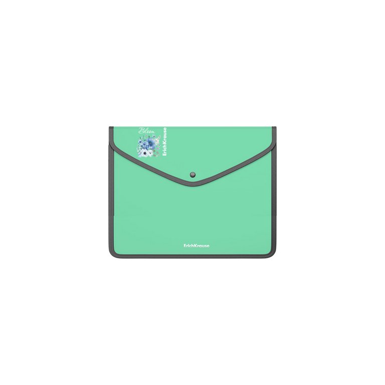 Папка-конверт на кнопке A5+ пластик ErichKrause Matt Pastel Bloom, ассорти, с текстильной вставкой