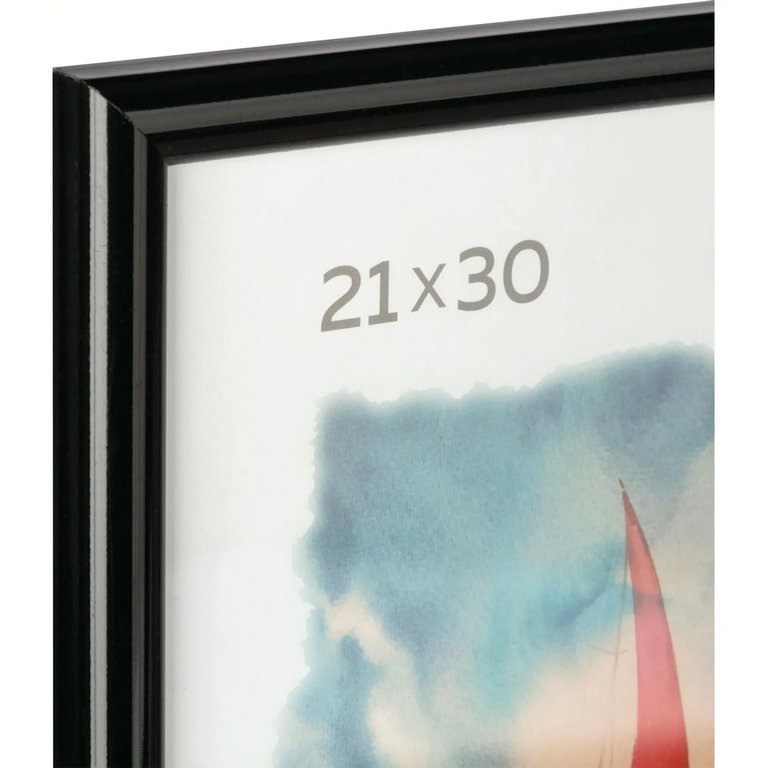 Рамка для фотографий 21*30 см пластик цв. черный (вставка стекло) Зебра (багет 14мм)