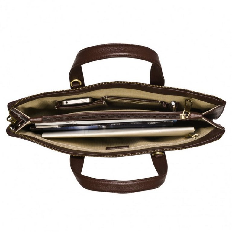 Сумка для документов Dr.Koffer, нат. кожа, коричневая