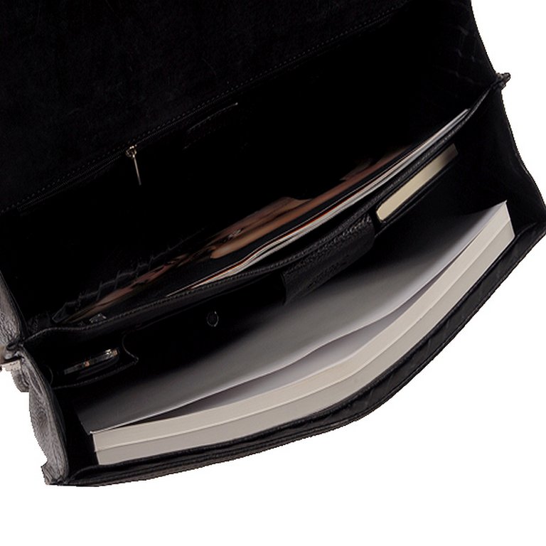 Портфель Dr.Koffer 25*36*11 нат. кожа, черный