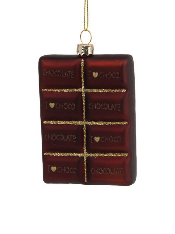 Украшение елочное из стекла "Шоколадка" 2,3x7x11см
