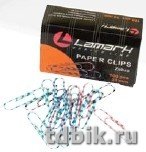 Скрепки 28 мм 100 шт/уп цветные "Зебра" Lamark