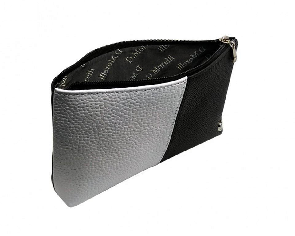 Косметичка D.Morelli "Duo-2" нат. кожа, черно-белая