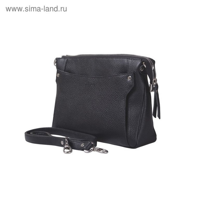 Сумка женская  D.Morelli, нат. кожа, фл.черный