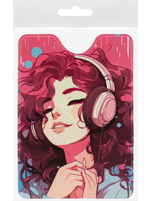 Обложка для проездного билета "Меломанка" из ПВХ 7*9,5 см