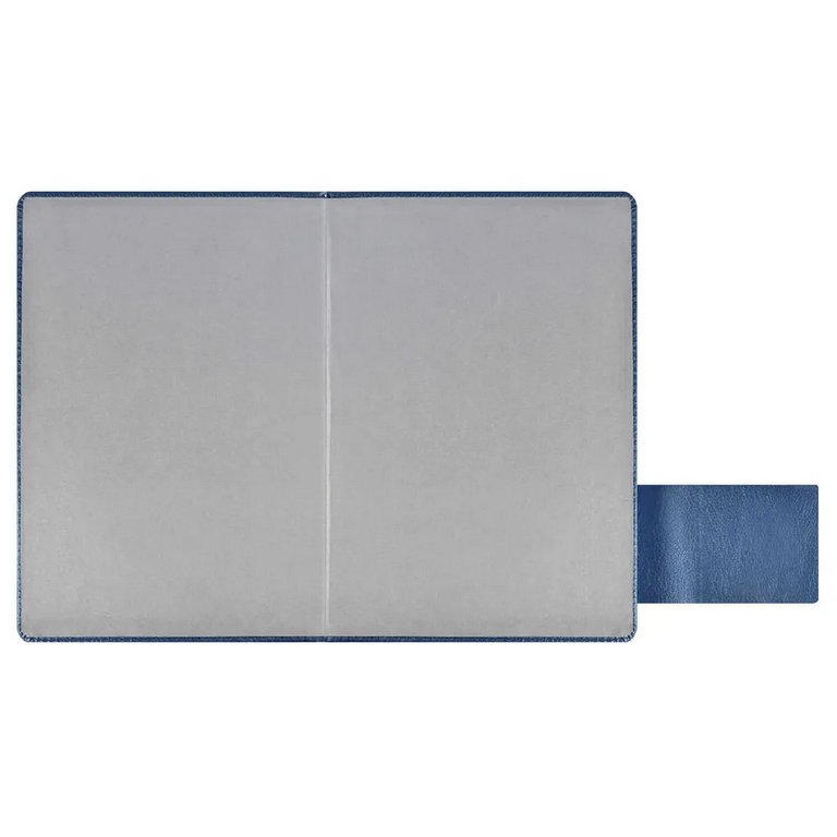 Ежедневник без дат А5 Escalada "ШЕВРЕТ МЕТАЛЛИК" СИНИЙ кожзам, магнит. клапан, аппликация