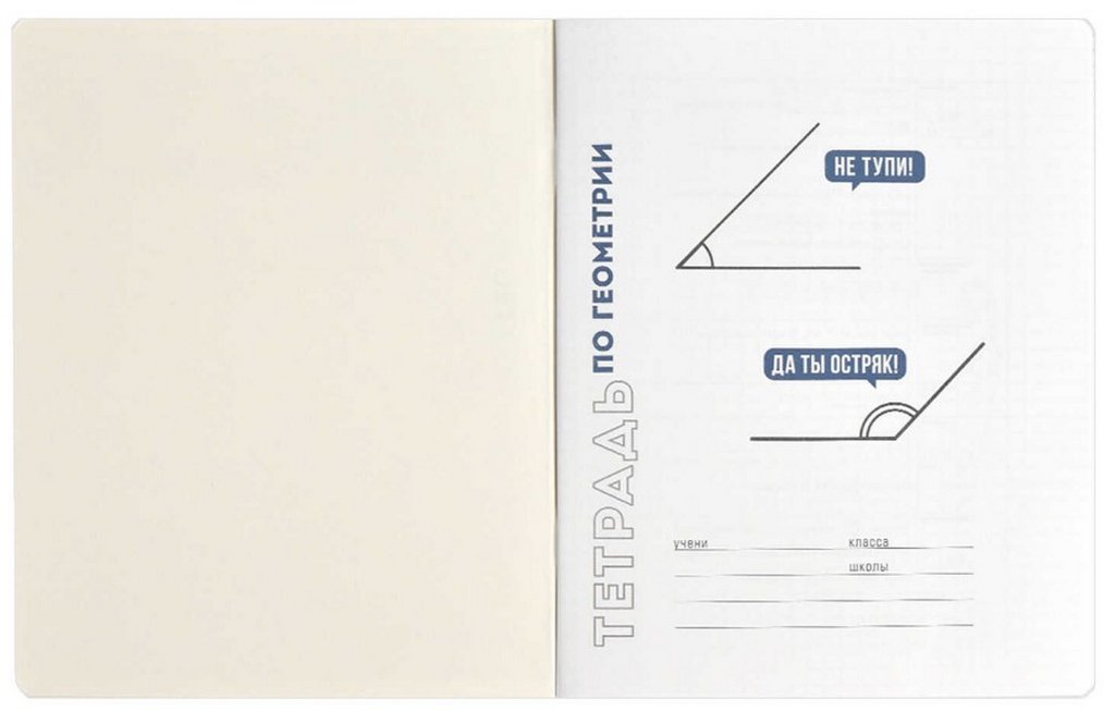 Тетрадь 48 лист кл. А5+ на скрепке, со справ. мат-ом "ФРАЗЫ С ХАРАКТЕРОМ. ГЕОМЕТРИЯ"