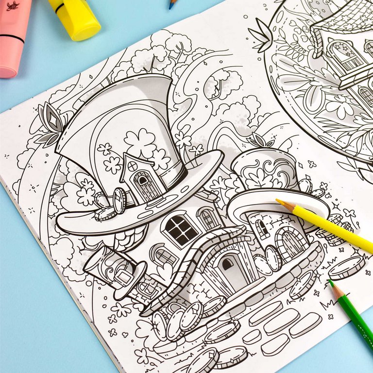 Раскраска А4 "Фэнтези. Волшебные домики" 8л Феникс+