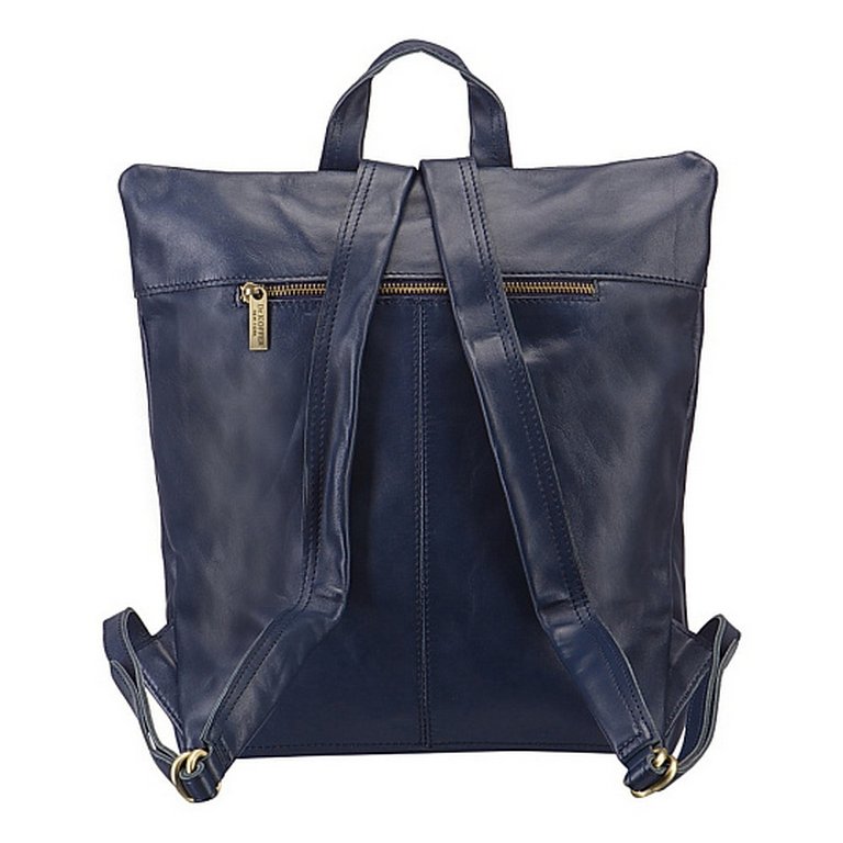 Рюкзак женский Dr.Koffer 32X38X15 см, нат.кожа, синий