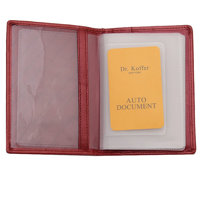 Обложка для автодокументов Dr.Koffer нат. кожа, красный