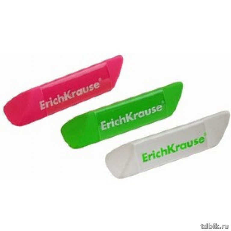 Ластик Erich Krause Prism 50*15*7 мм, трехгранный, цв. ассорти