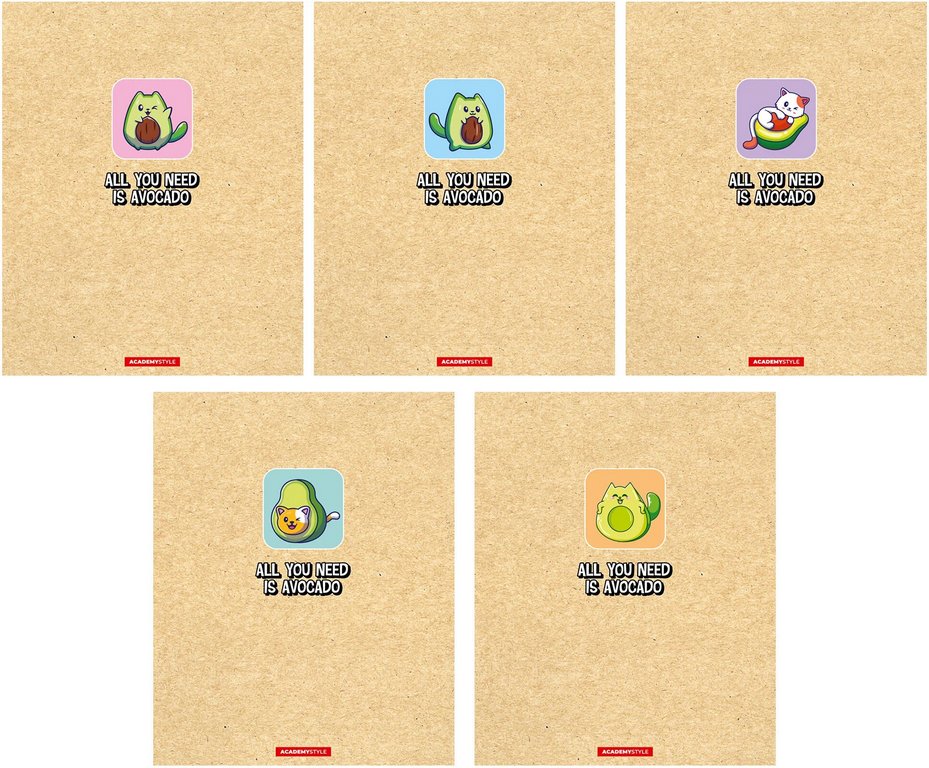 Тетрадь 48 лист кл. А5 на скрепке "АвоКотики"