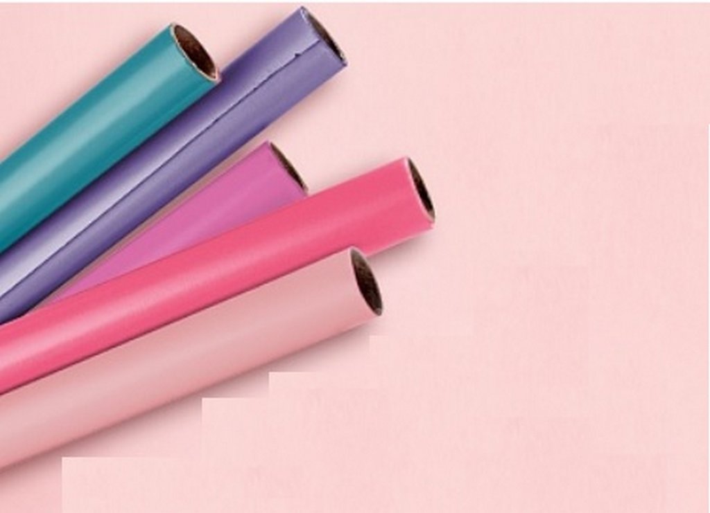 Бумага упаковочная 70*100см  в рулоне однотонная (ассорти)