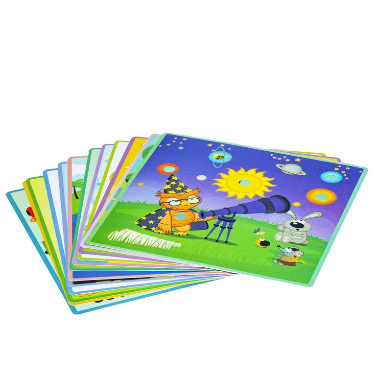 Мозаика для малышей из дерева "Baby You" Bondibon, 12 картинок-шаблонов, 25 фишек, 3+