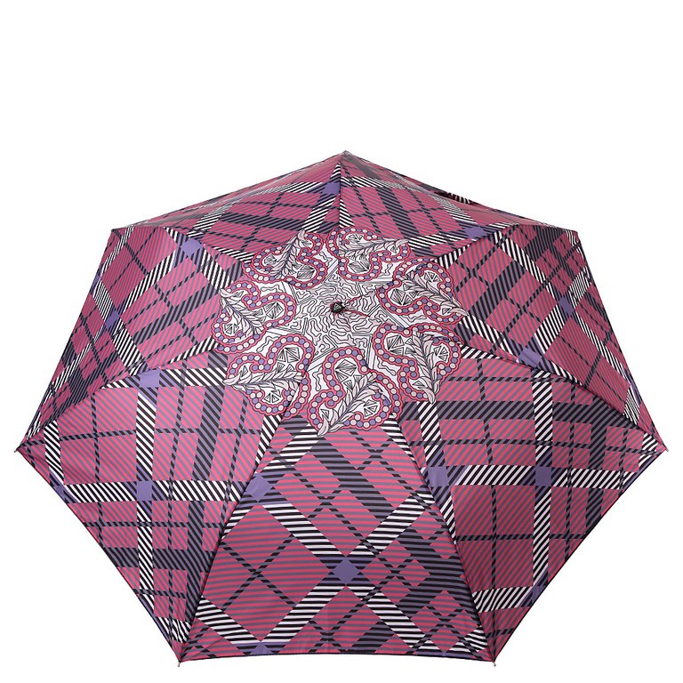 Зонт женский суперавтомат Fabretti, мини , 3 сложения, эпонж, фиолетовый