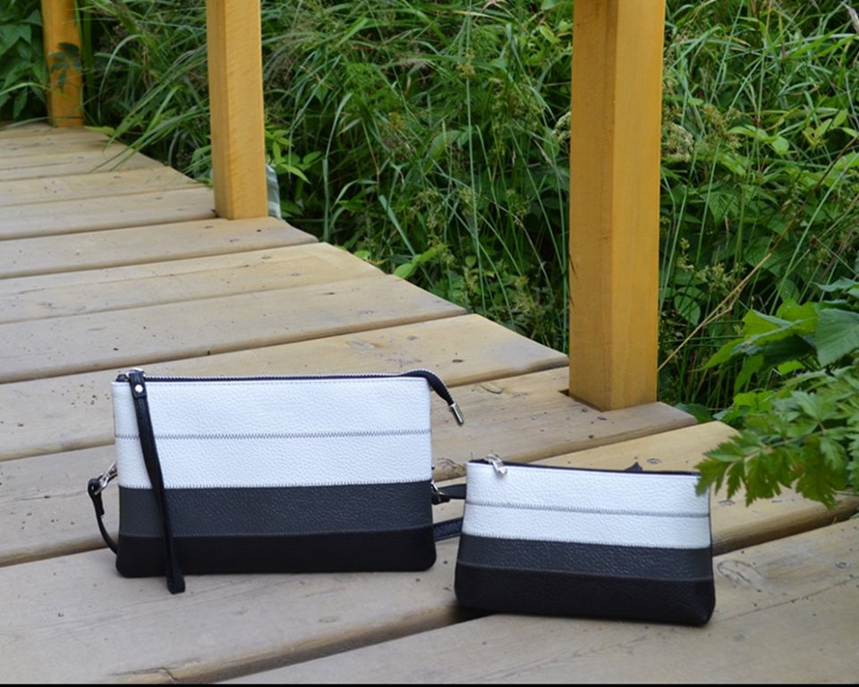 Косметичка D.Morelli "Patch" нат.кожа, серая