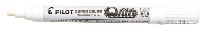 Маркер-краска лаковый  4мм Pilot круглый, белый (алюм.корпус)