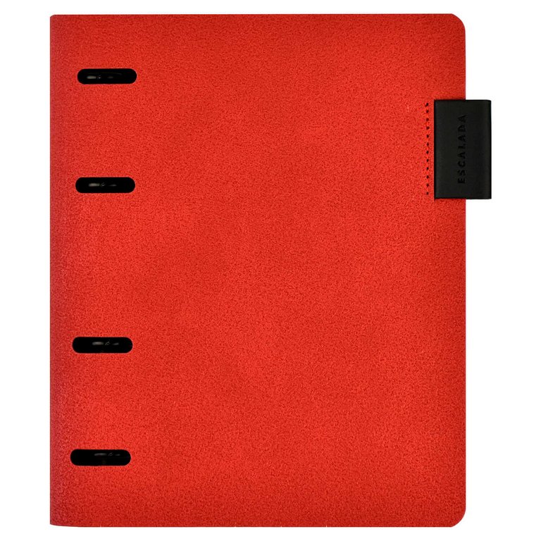 Папка обложка для сменных блоков тетрадей А5+ "Хард красный" кожзам, на кольцах