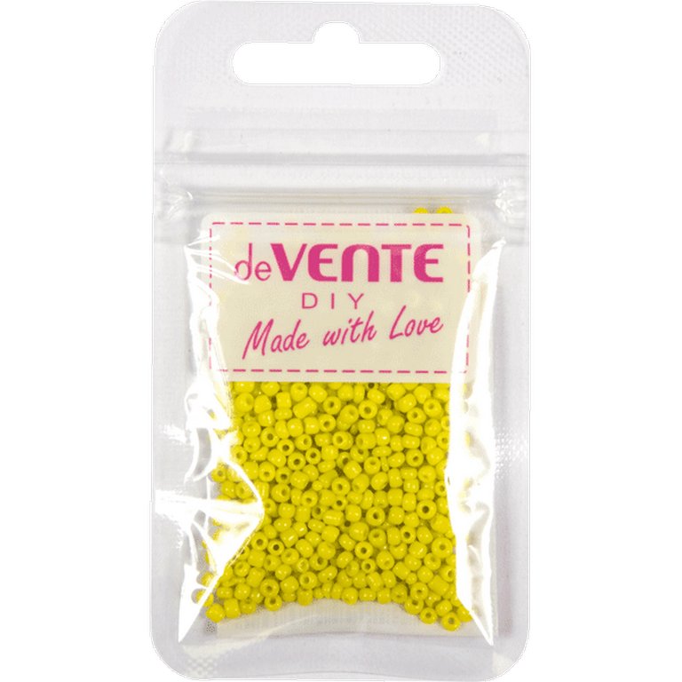 Бисер круглый d=2 мм., 10гр/уп., цв. желтый deVENTE "Opaque"