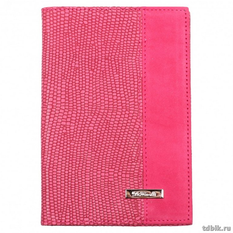 Обложка для паспорта D.Morelli "Violetta" с отделениями для карт нат. кожа, малиновая