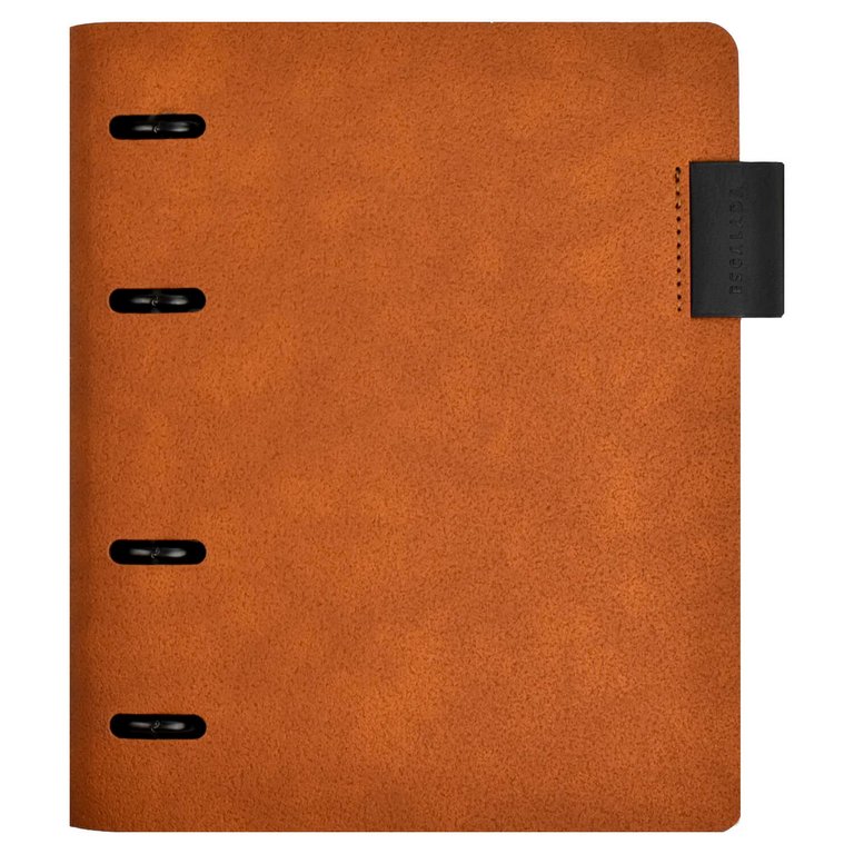 Папка обложка для сменных блоков тетрадей А5+ "Хард коричневый" кожзам, на кольцах