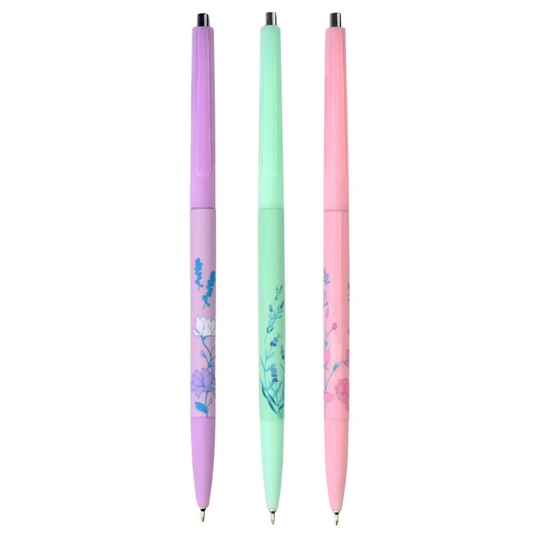 Ручка шариковая авт. с рис. Феникс + "ФЛОРИСТИКА" 0,38мм синяя, ассорти