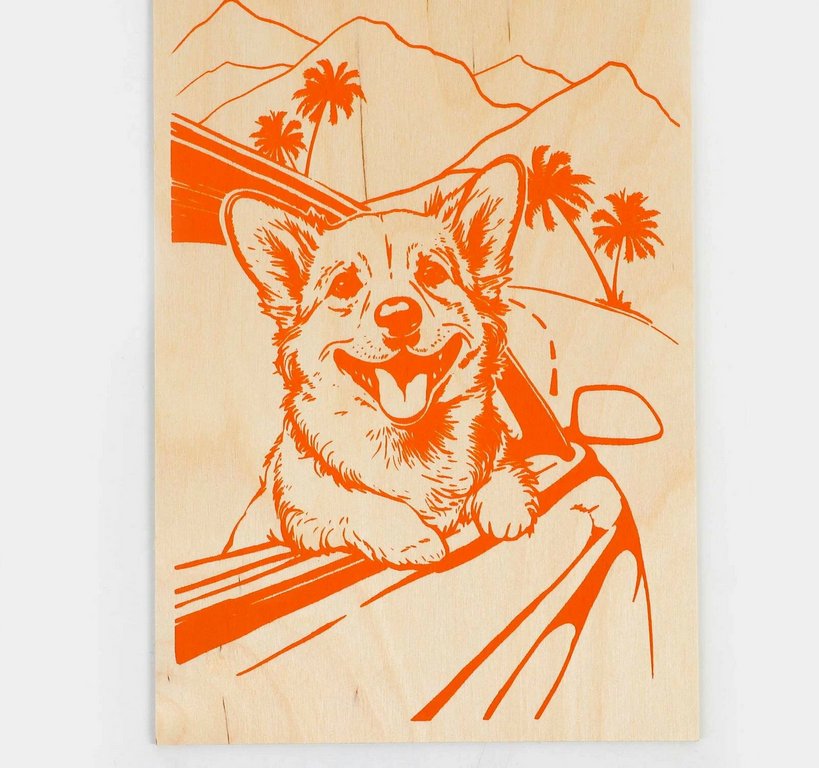 Выжигание "Корги на отдыхе" 21*30 см, 7+ Фантазер (1 панно с рисунком)