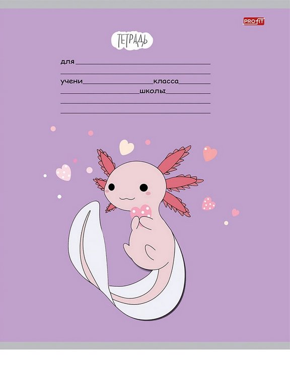 Тетрадь 24 лист кл. А5 "АКСОЛОТЛЬ" ассорти Profit