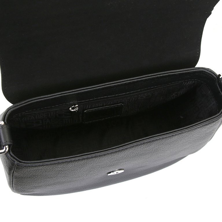 Сумка женская FABRETTI 20*16*8см, нат. кожа, черный