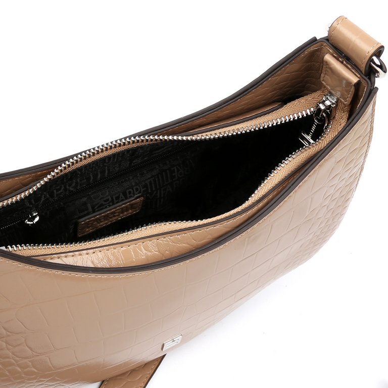 Сумка женская FABRETTI 25х14х8 см, нат. кожа, бежевый