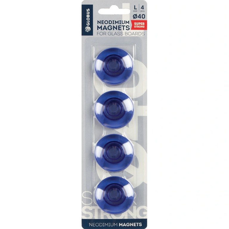 Магниты диаметр 40 мм (4шт/уп) неодимовые, синие