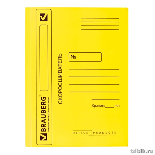 Папка-скоросшиватель Дело картон 360 г/м2, желтый, мелован.