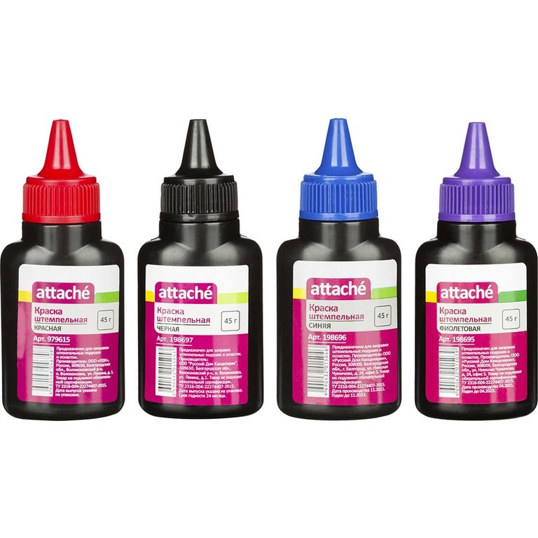 Краска штемпельная Attache 45 гр черная на водно-глицериновой основе
