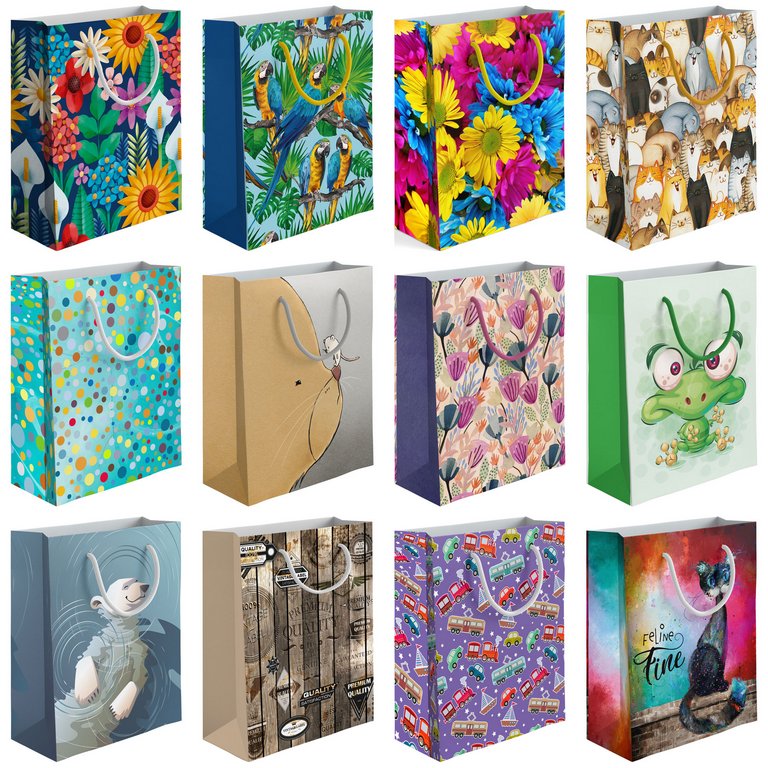 Пакет бумажный 20*24см ламинированный (ассорти)