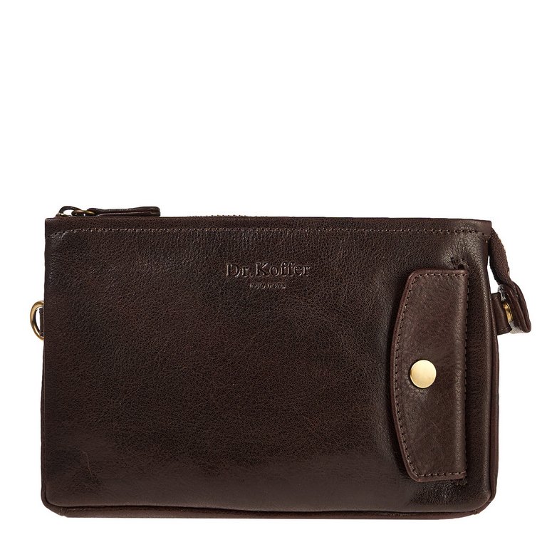 Сумка-органайзер Dr.Koffer 20*13*4см, нат. кожа, коричневый