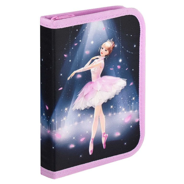 Пенал 1 отд. 2 откид. планки для девочки Феникс+ "Балерина" 13.3x20x3.5 см, полиэстер