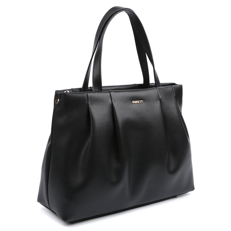 Сумка женская FABRETTI 31х23х10 см, нат. кожа, черный