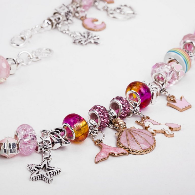 Набор для изготовления украшений (браслеты, подвески) 66 элементов "Розовый сапфир" 3+ BRAUBERG