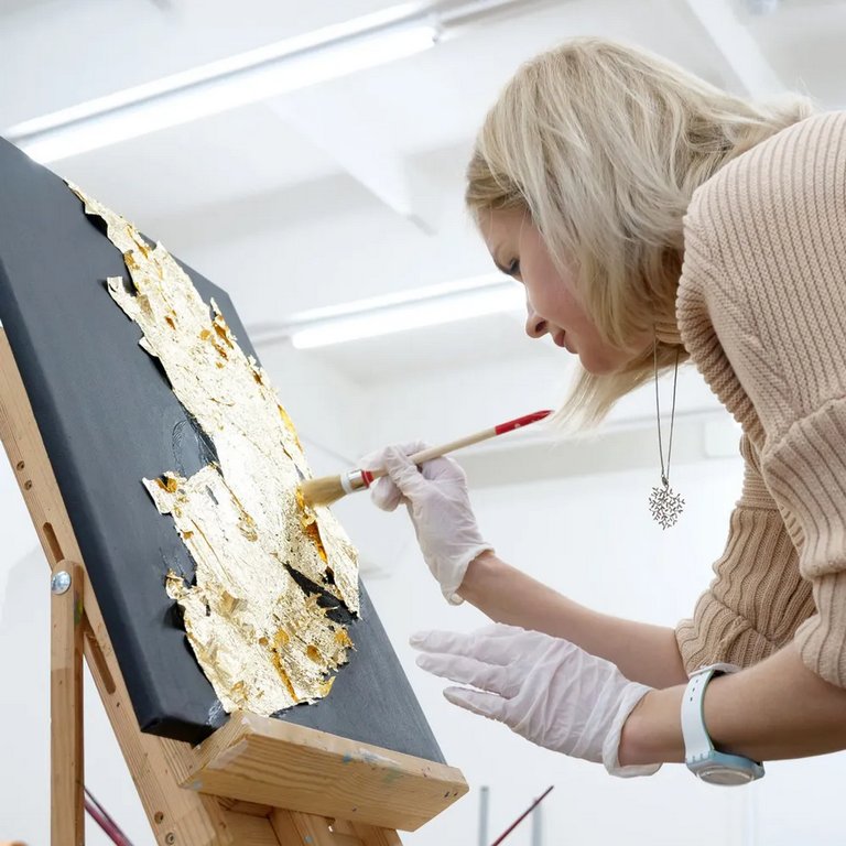 Роспись по номерам (холст) 40*50см с поталью "Царица Египта" (основа+акрил.краски+кисти)